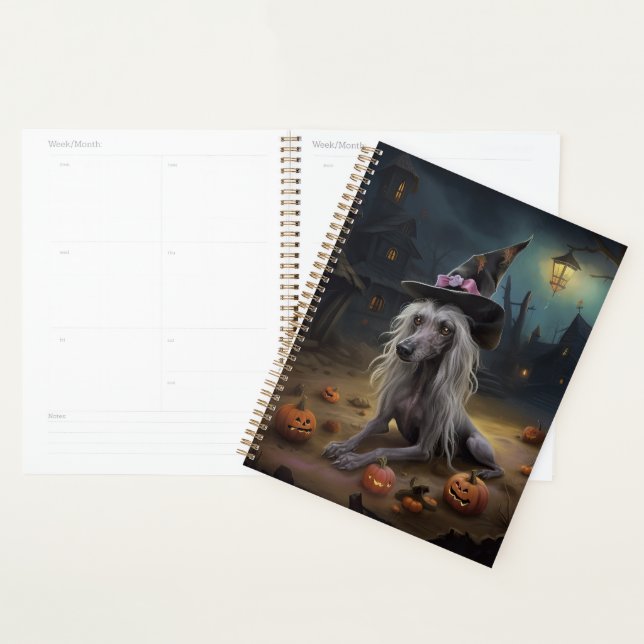Chinese Crested Pumpkins Halloween Scary  Planner (Display)