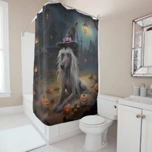 Chinese Crested Pumpkins Halloween Scary Shower Curtain