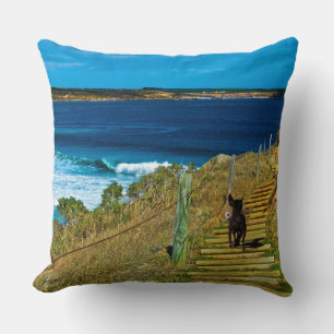 Chinese Crested Puppy Steal Teddy Large Cushion. Throw Pillow