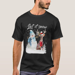 Chinese Crested Santa Dog Christmas Snowman Xmas P T-Shirt