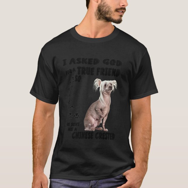 Chinese Crested Saying Mom Dad Costume Hairless Pu T-Shirt (Front)