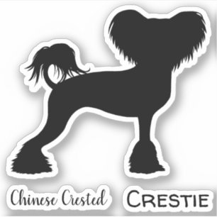 Chinese Crested Silhouette Sticker