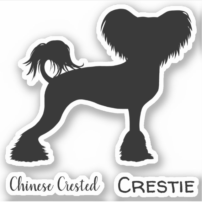 Chinese Crested Silhouette Sticker (Front)