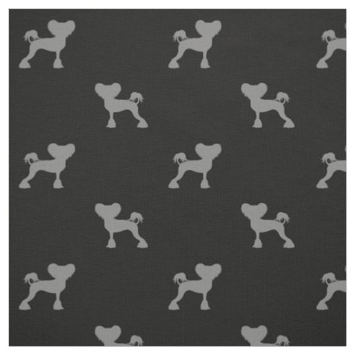 Chinese Crested Silhouettes Crestie Dogs Patterned Fabric