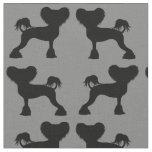Chinese Crested Silhouettes Crestie Dogs Patterned Fabric