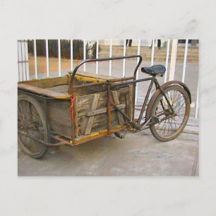 Chinese delivery bicycle postcard