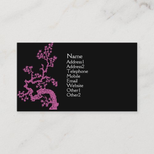 Chinese Design Profile Card - Pink Business Card Templates