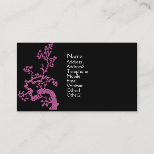 Customizable Chinese Design Profile Card - Pink Business Card Templates