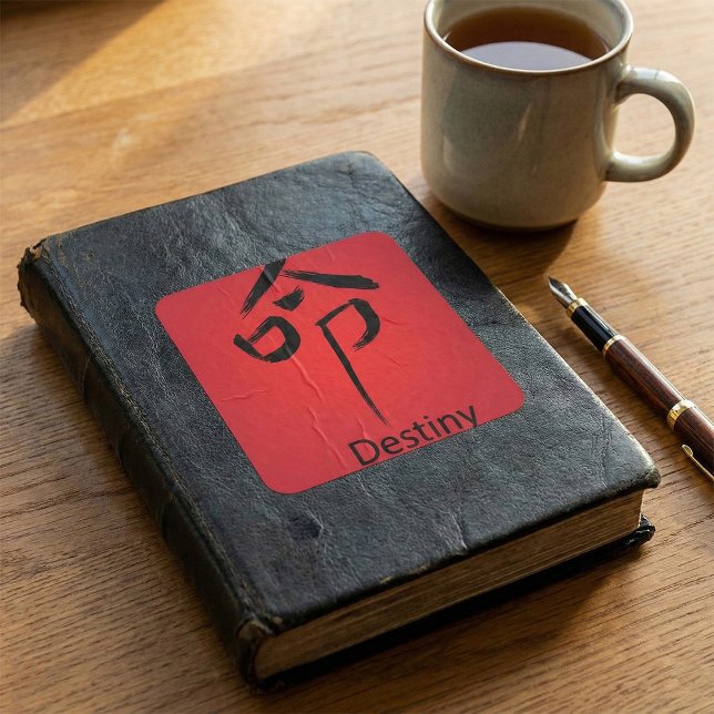 Chinese Destiny Symbol Calligraphy Square Sticker (Creator Uploaded)