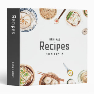 Chinese Dim Sum Recipe Binder - White