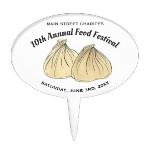 Chinese Dim Sum Shumai Dumplings Food Festival Cake Topper