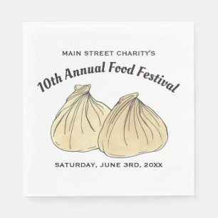 Chinese Dim Sum Shumai Dumplings Food Festival Napkins