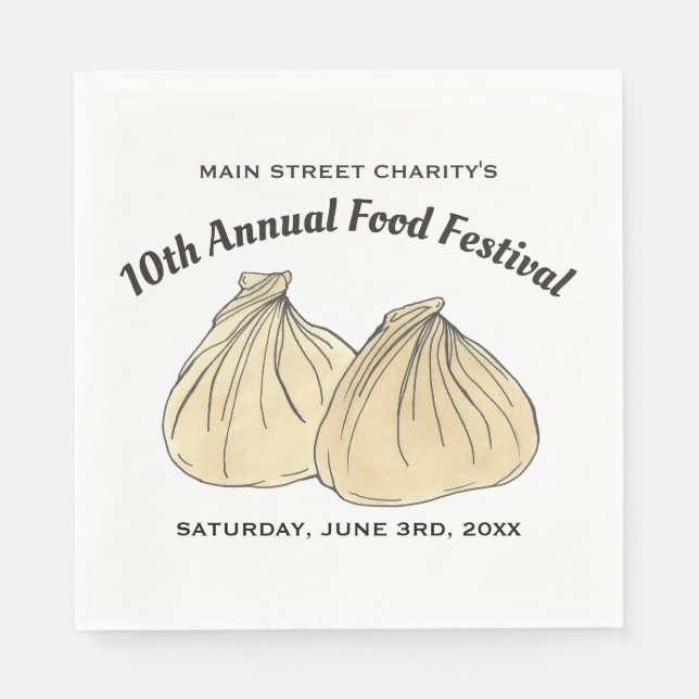 Chinese Dim Sum Shumai Dumplings Food Festival Napkins (Front)