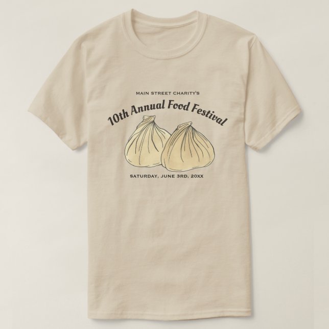 Chinese Dim Sum Shumai Dumplings Food Festival T-Shirt (Design Front)