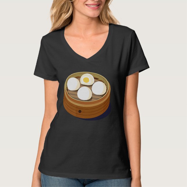 Chinese Dim Sum Sweet Bun Foodie T-Shirt (Front)