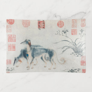 Chinese Dog Year Painting Zodiac Birthday Tray