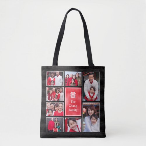 Chinese Double Happiness Instagram Photo Collage Tote Bag