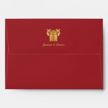 Chinese Double Happiness Love Birds Envelope by weddingsNthings at Zazzle
