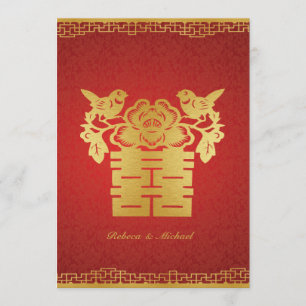 Chinese Double Happiness Wedding Invitation