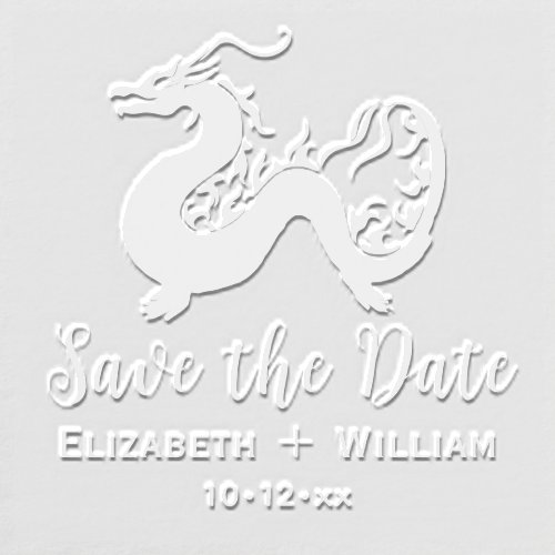 Chinese Dragon 2 Wedding Save the Date Embosser
