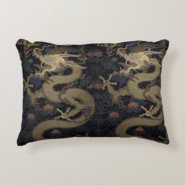 Chinese Dragon Accent Pillow (Front)