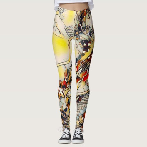 Chinese Dragon Acrylic Yoga Leggings