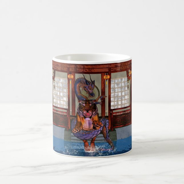 Chinese Dragon And Tiger Mug, Year Of The Tiger Coffee Mug (Center)