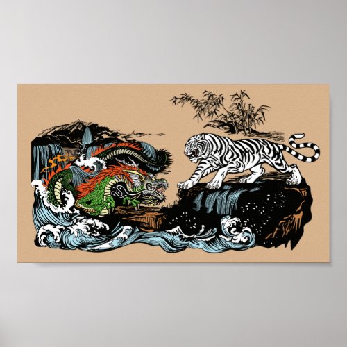 Chinese Dragon and Tiger Poster