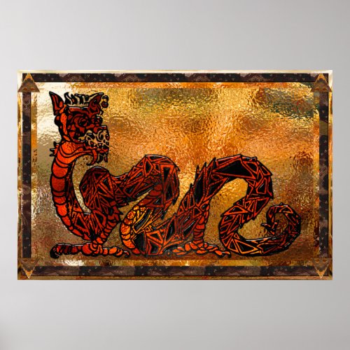 Chinese Dragon Asian Motif Poster