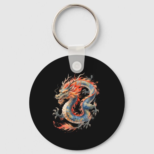 Chinese Dragon Asian Mythology Zodiac  Keychain (Front)