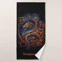 Chinese dragon Bath Towel Set