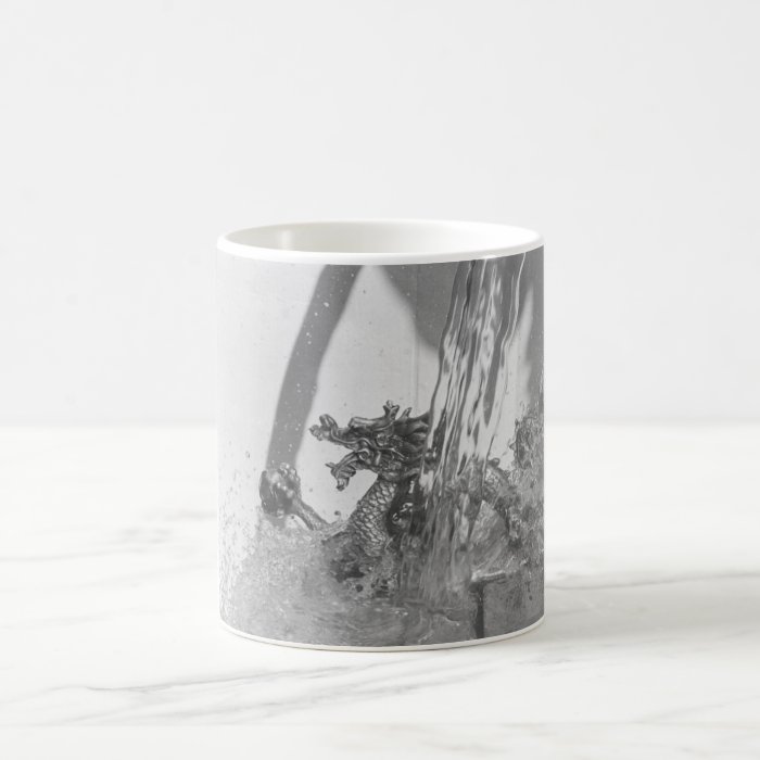 Chinese dragon black and white coffee mug