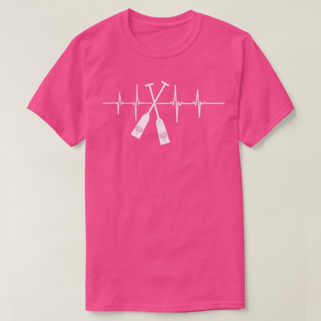 Chinese Dragon Boat Racing Paddles Heartbeat Gift T-Shirt (Design Front)