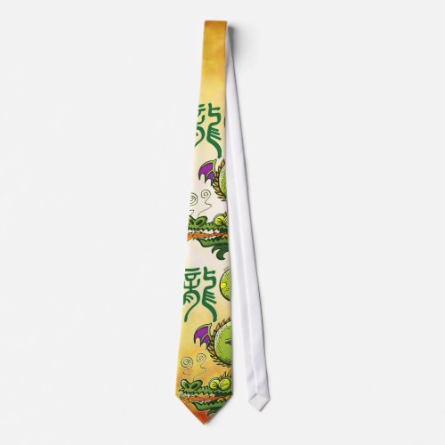 Chinese Dragon Breathing Fire Tie