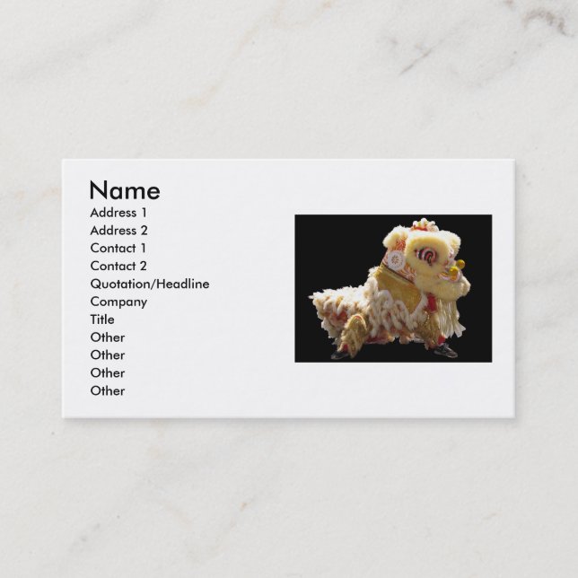 Chinese Dragon Business Card (Front)