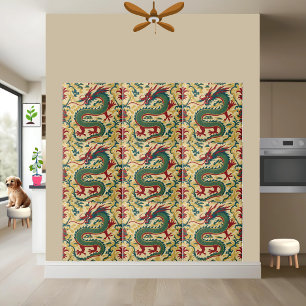 Chinese Dragon Chinoiserie Pattern Tile