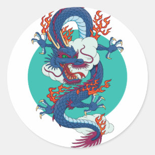 Chinese Dragon Classic Round Sticker