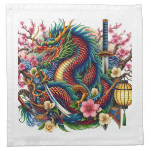 chinese dragon cloth napkin