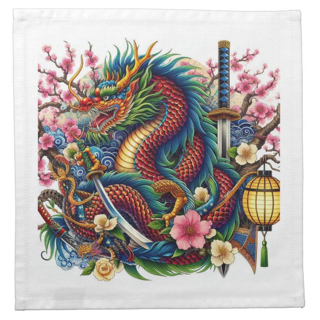 chinese dragon cloth napkin (Front)