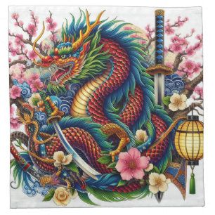 chinese dragon cloth napkin