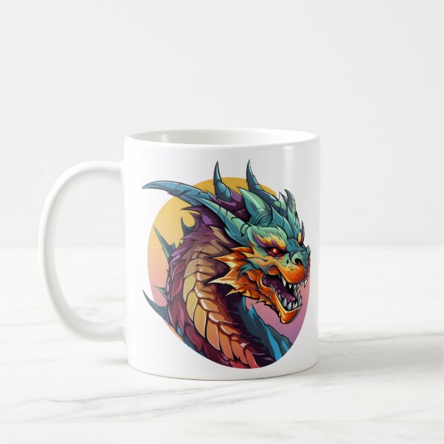Chinese Dragon Colorful Cartoon Coffee Mug (Left)