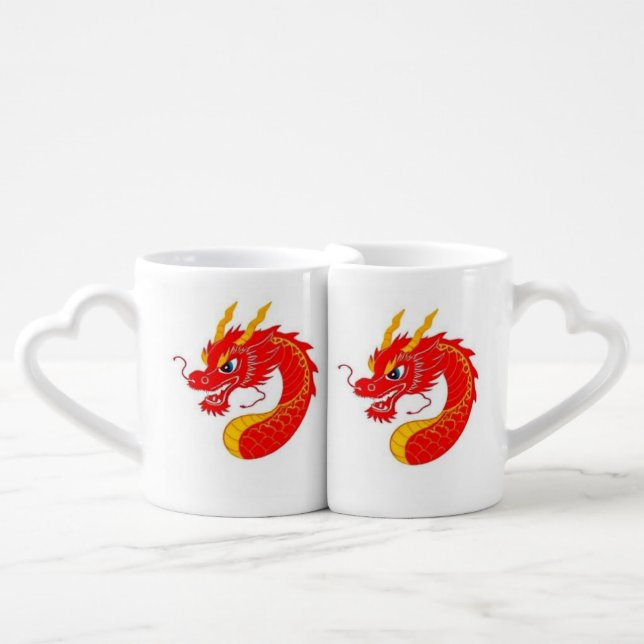 Chinese Dragon customizable design  Coffee Mug Set (Front Nesting)