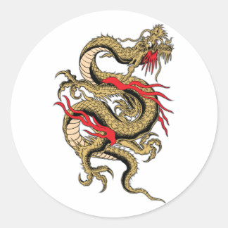 Chinese Dragon customizable designs Classic Round Sticker