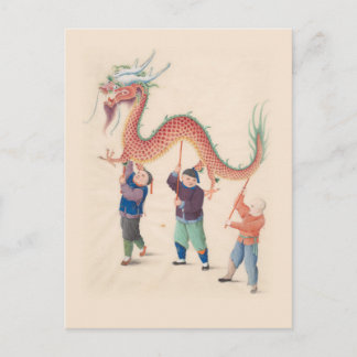 Chinese Dragon Dance Post Card