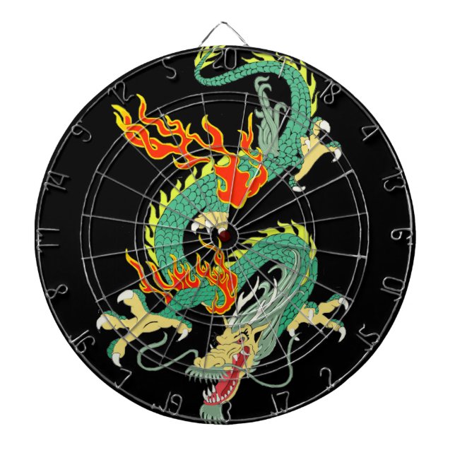 Chinese Dragon Dartboard With Darts (Front)