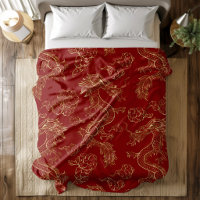 Chinese Dragon Gold and Dark Red