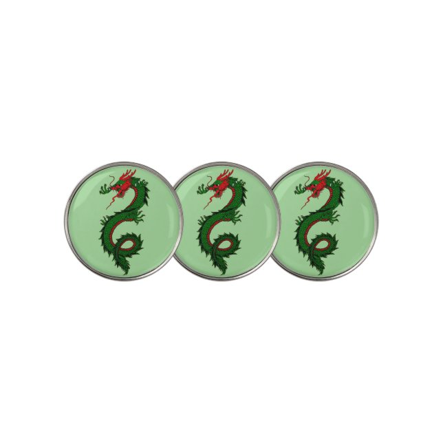 Chinese dragon golf ball marker (3 Up)