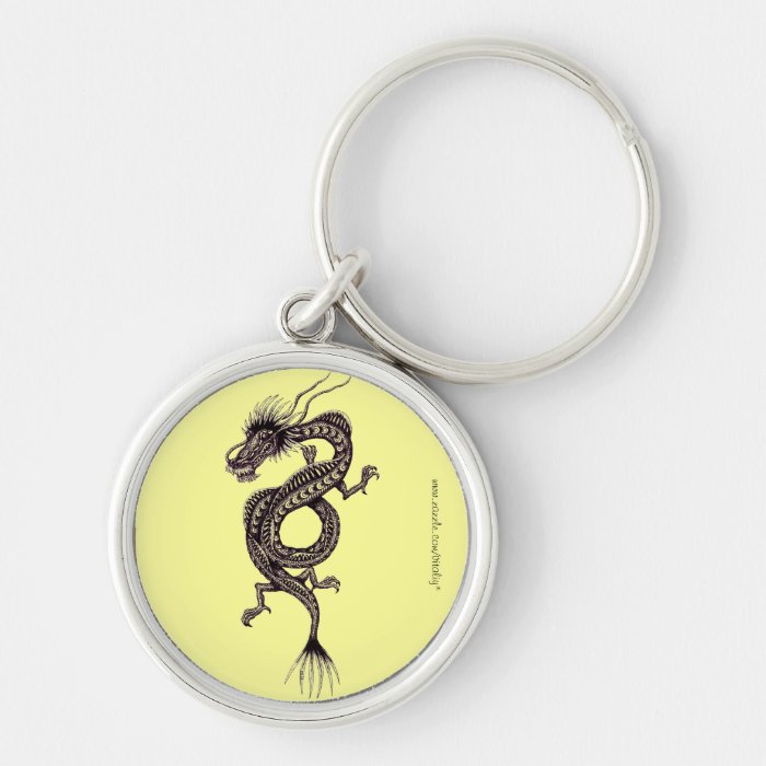 Chinese dragon graphic drawing art keychain design Zazzle