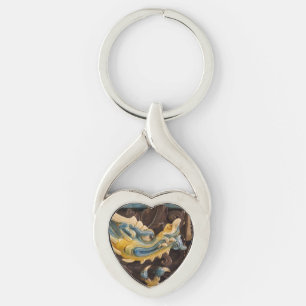 Chinese Dragon Heart Keychain