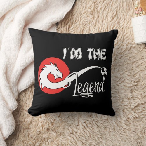 Chinese dragon  I am the legend  Throw Pillow
